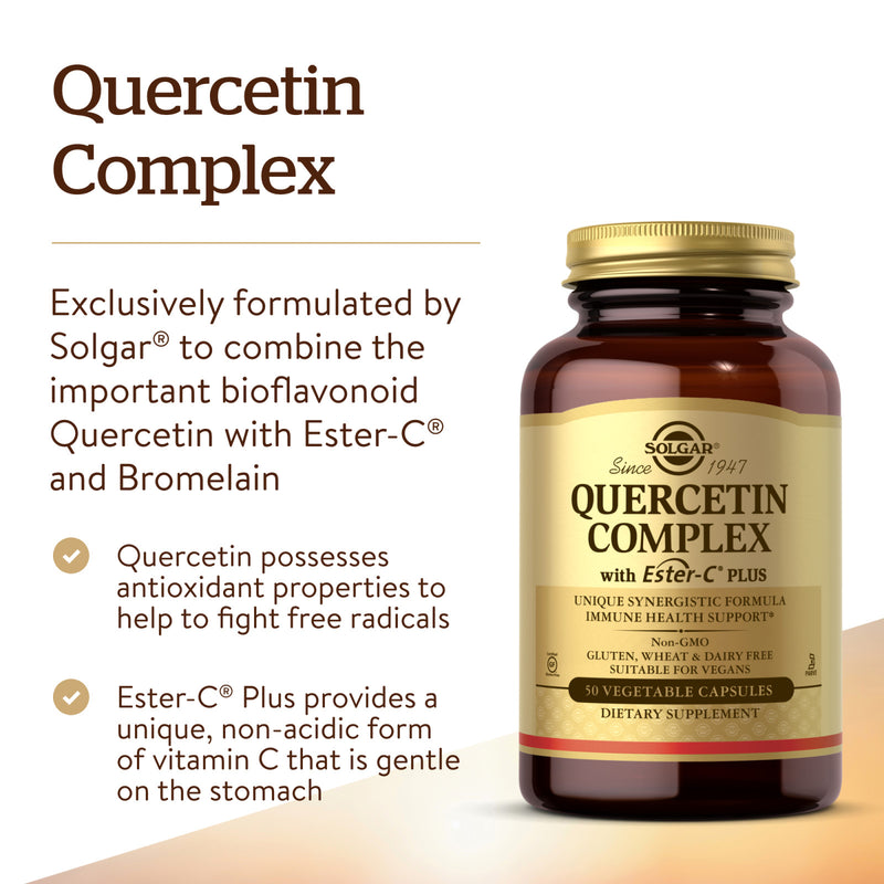 CLEARANCE! Solgar Quercetin Complex with Ester-C Plus 50 Vegetable Capsules, BEST BY 12/2025 - DailyVita