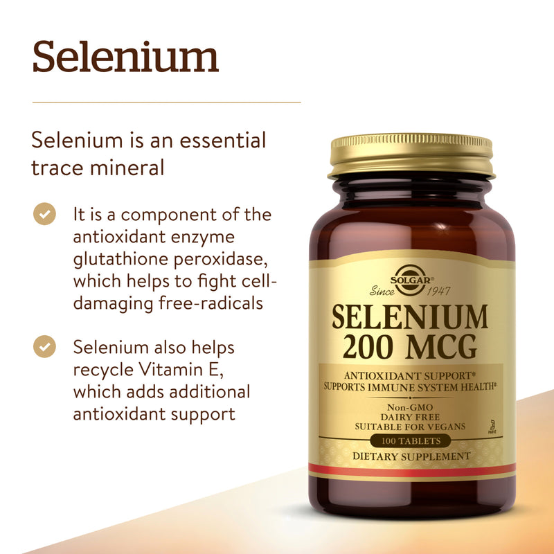 Solgar Selenium 200 mcg 100 Tablets - DailyVita