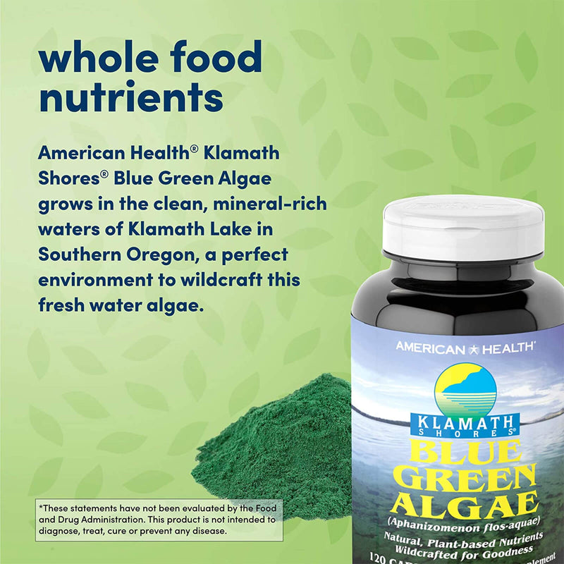 Solgar Klamath Shores Blue Green Algae 500  MG 120 Capsules - DailyVita