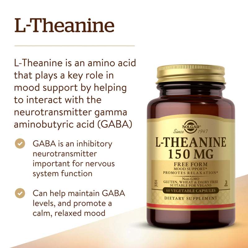 Solgar L-Theanine 150 mg 60 Vegetable Capsules - DailyVita