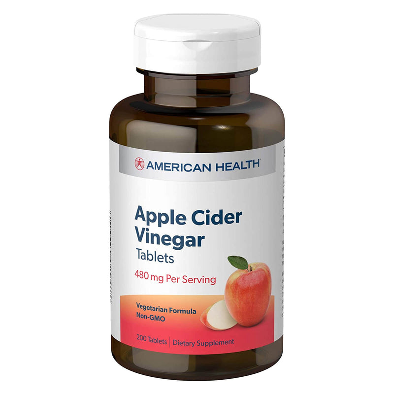 CLEARANCE! American Health Apple Cider Vinegar 480 mg - 200 Tablets, BEST BY 11/2024