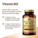 Solgar Vitamin B12 500 mcg 250 Vegetable Capsules - DailyVita