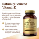 Solgar Vitamin E 134 mg (200 IU) (d-Alpha Tocopherol & Mixed Tocopherols) 100 Vegan Softgels - DailyVita