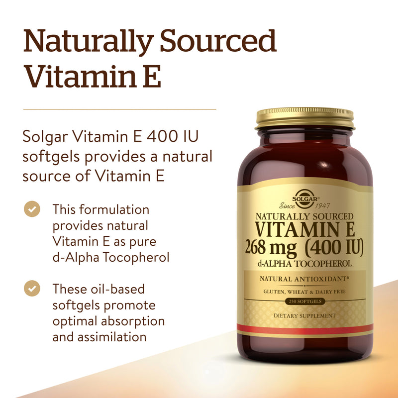 Solgar Vitamin E 268 mg (400 IU) Alpha 250 Softgels