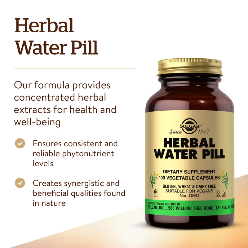 CLEARANCE! Solgar Herbal Water Pill 100 Vegetable Capsules, BEST BY 05/2024 - DailyVita