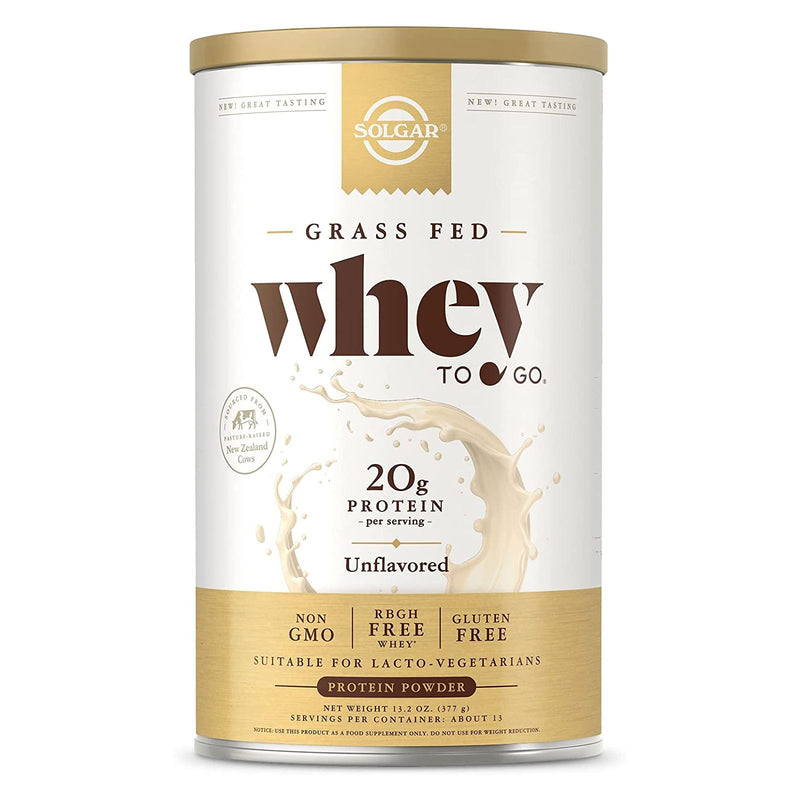 Solgar Grass-Fed Whey To Go Protein Unflavored 13.2 oz Powder - DailyVita