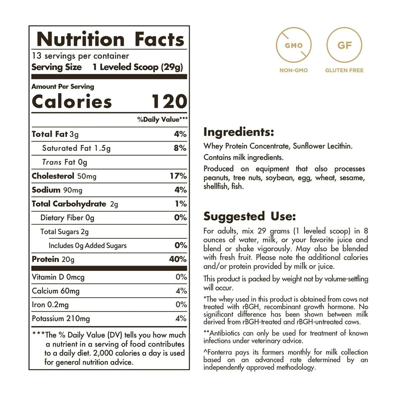 Solgar Grass-Fed Whey To Go Protein Unflavored 13.2 oz Powder - DailyVita