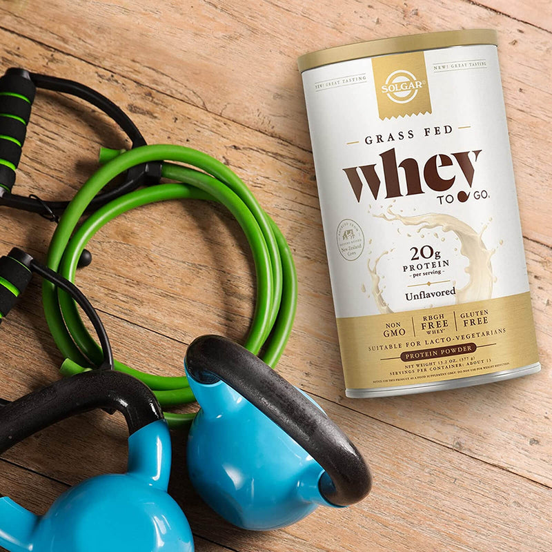 Solgar Grass-Fed Whey To Go Protein Unflavored 13.2 oz Powder - DailyVita