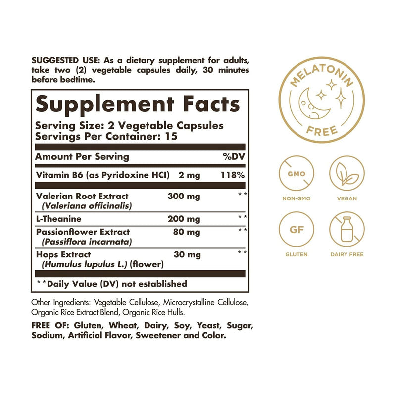 Solgar Sleep & Stress Support 30 Vegetable Capsules - DailyVita