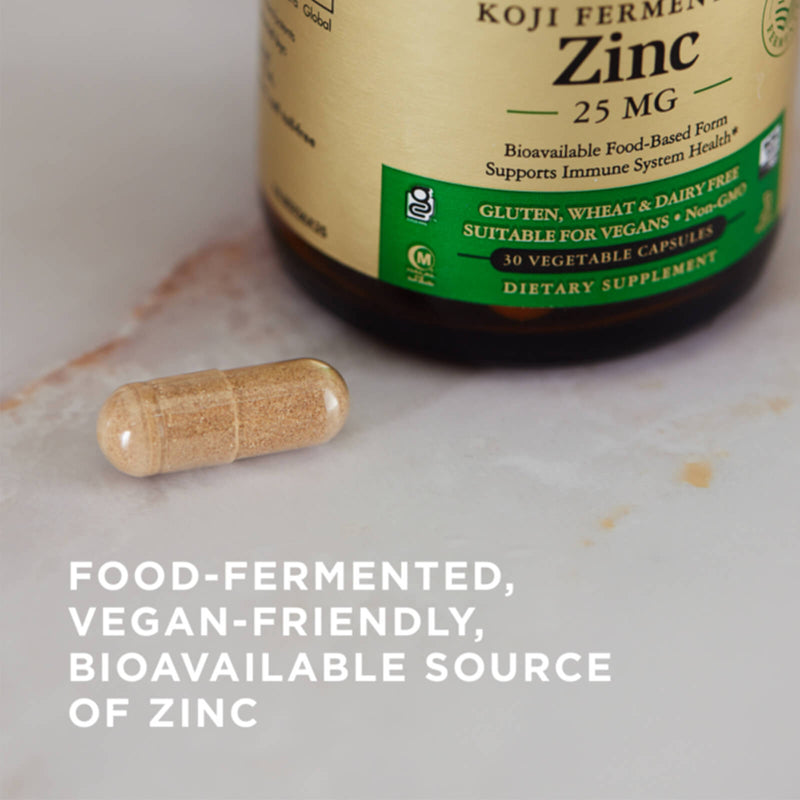 Solgar Earth Source Koji Fermented Zinc 25 mg 60 Vegetable Capsules - DailyVita