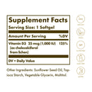 Solgar Vegan Vitamin D3 25 mcg (1000 IU) 120 Softgels - DailyVita
