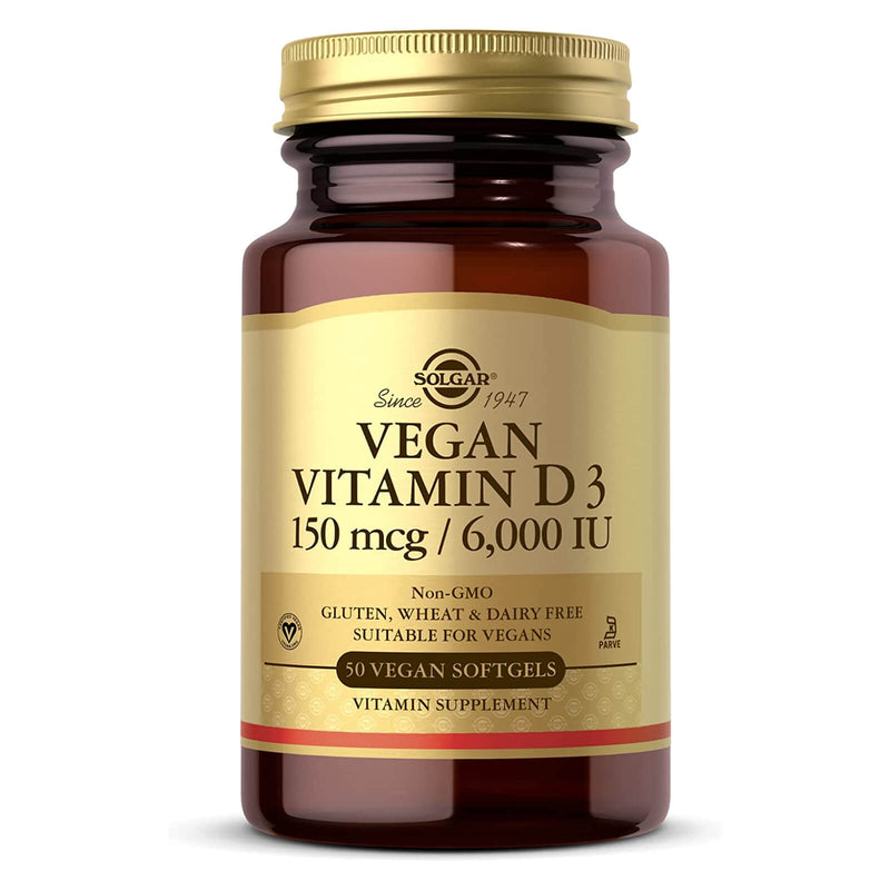 Solgar Vegan Vitamin D3 150 mcg (6000 IU) 50 Softgels