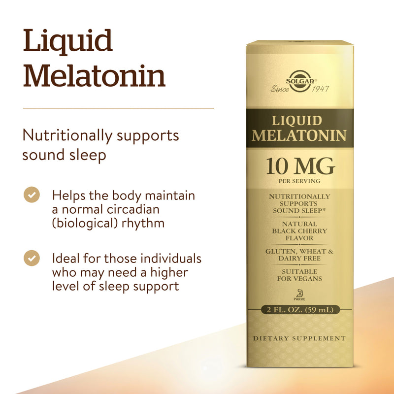 CLEARANCE! Solgar Liquid Melatonin 10 mg Natural Black Cherry 2 fl oz, BEST BY 06/2023 - DailyVita