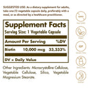 CLEARANCE! Solgar Biotin 10,000 mcg 60 Vegetable Capsules, BEST BY 12/2025 - DailyVita