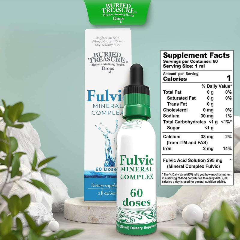 CLEARANCE! Buried Treasure Fulvic Minerals Drops - 60 servings, BEST BY 12/2024