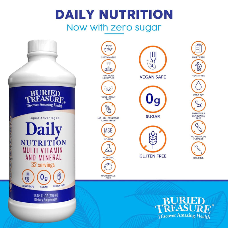 Buried Treasure Daily Nutrition Liquid Multi Vitamins & Minerals 16 oz - DailyVita