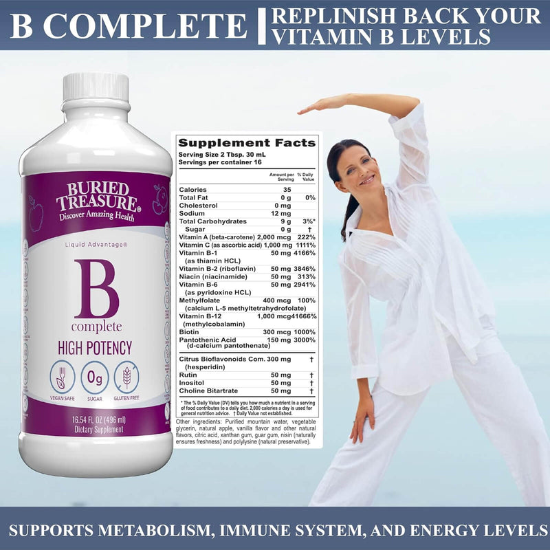 Buried Treasure Liquid Vitamins B Nutrients 16 fl oz (473 ml) - DailyVita