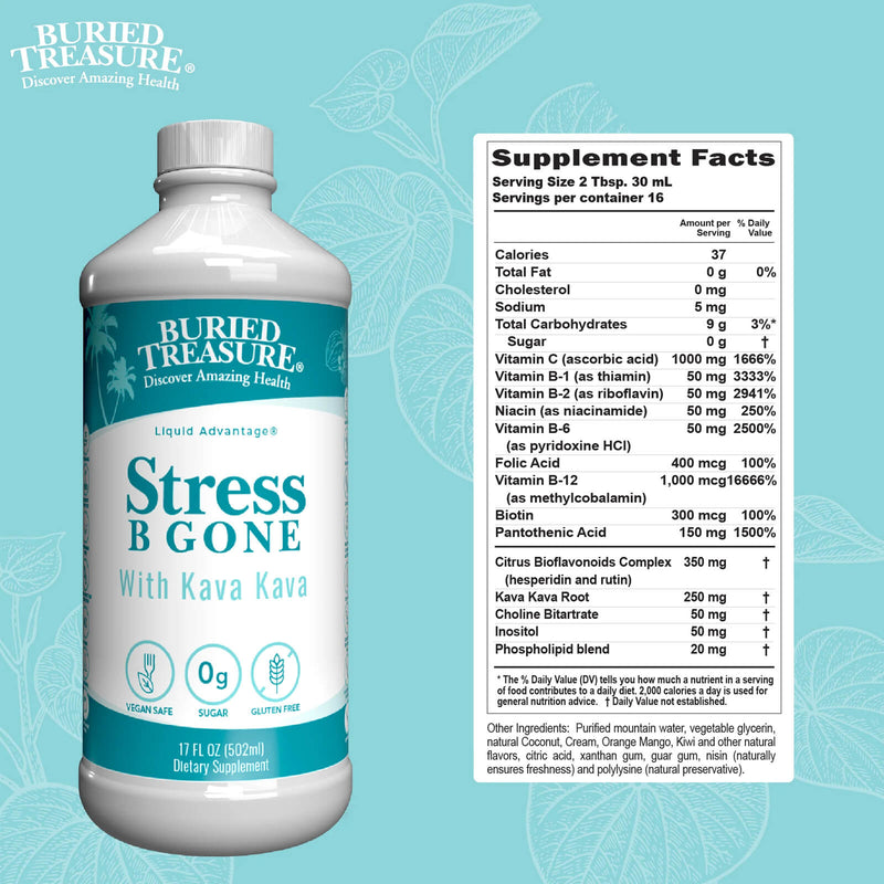 Buried Treasure Stress B Gone Liquid Nutrients 16 fl oz (473 ml) - DailyVita