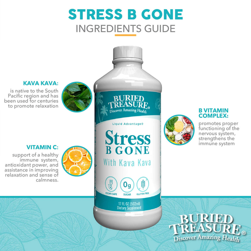 Buried Treasure Stress B Gone Liquid Nutrients 16 fl oz (473 ml) - DailyVita