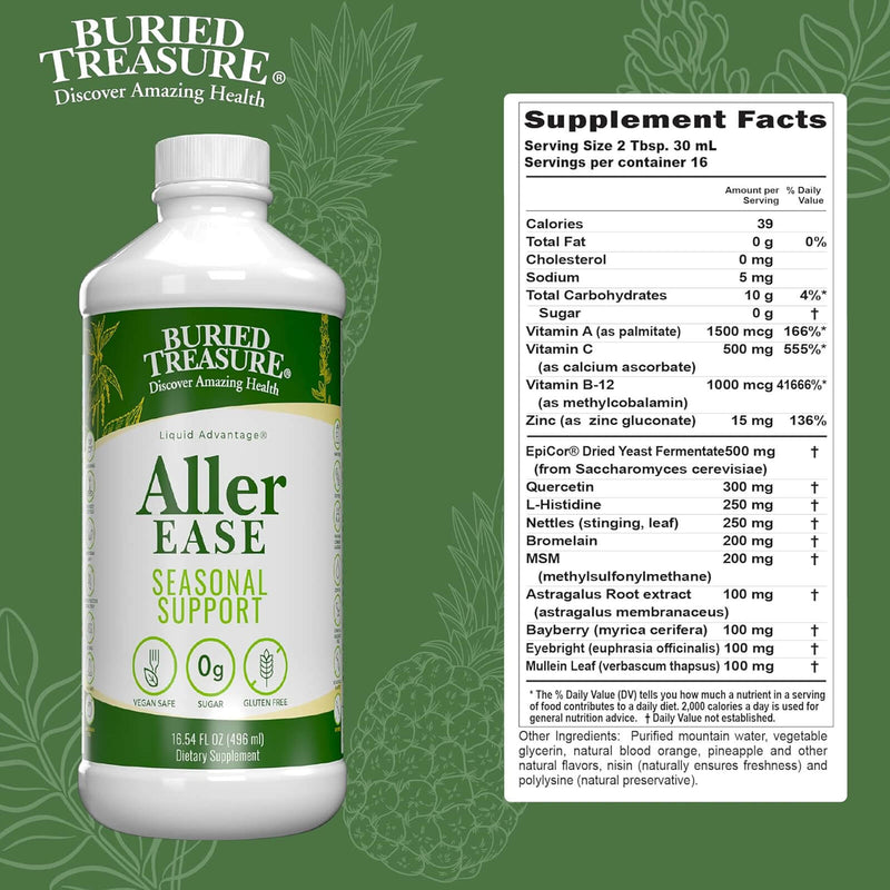 CLEARANCE! Buried Treasure Aller ease Liquid Nutrients 16 fl oz (473 ml), BEST BY 09/2024