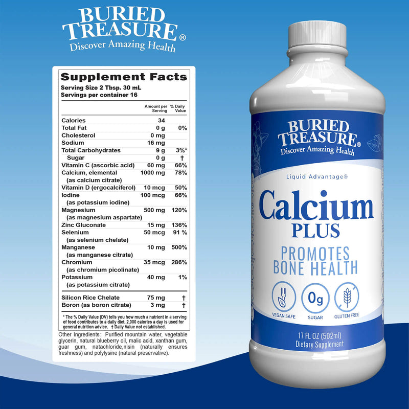 Buried Treasure Calcium Plus Blueberry Liquid Nutrients 16 fl oz (473 ml) - DailyVita