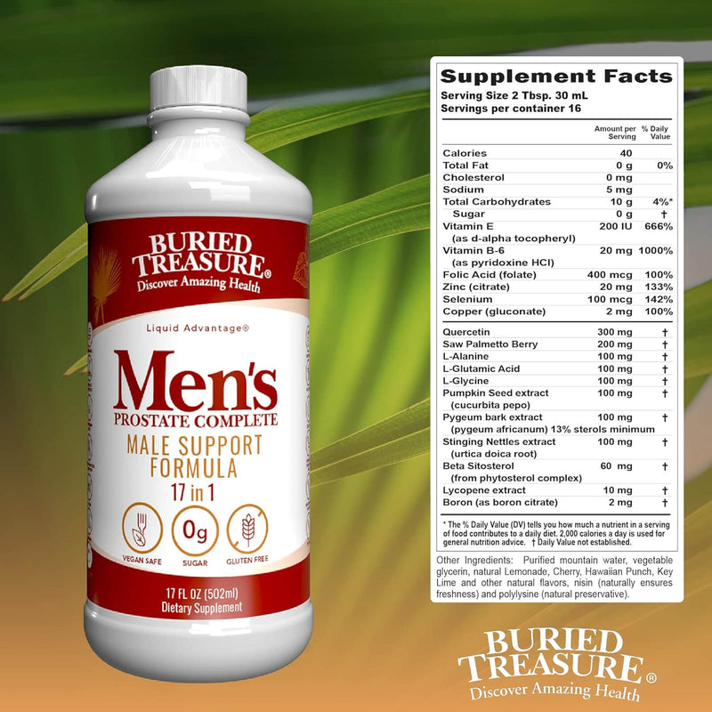 Buried Treasure Men's Prostate Complete Liquid Nutrients 16 fl oz (473 ml) - DailyVita