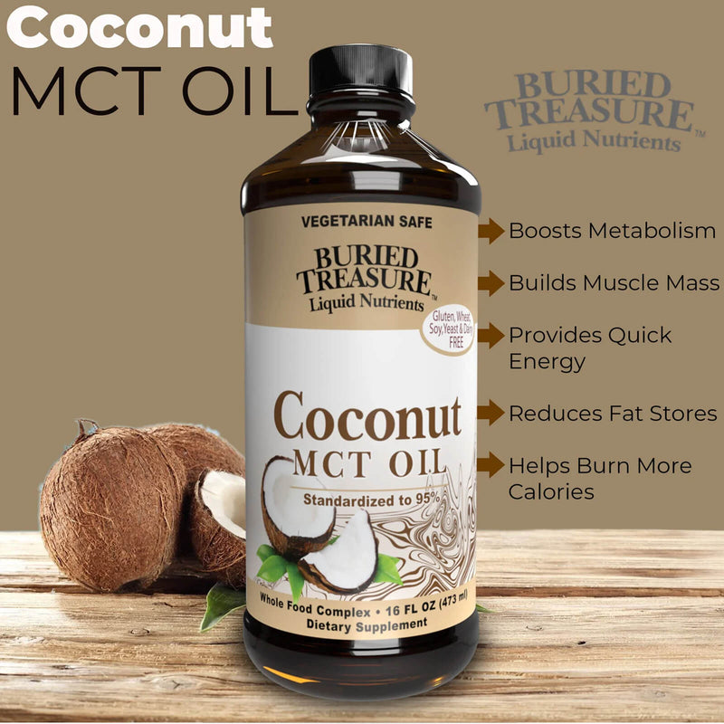 Buried Treasure Coconut MCT Oil Liquid Nutrients 16 fl oz (473 ml) - DailyVita