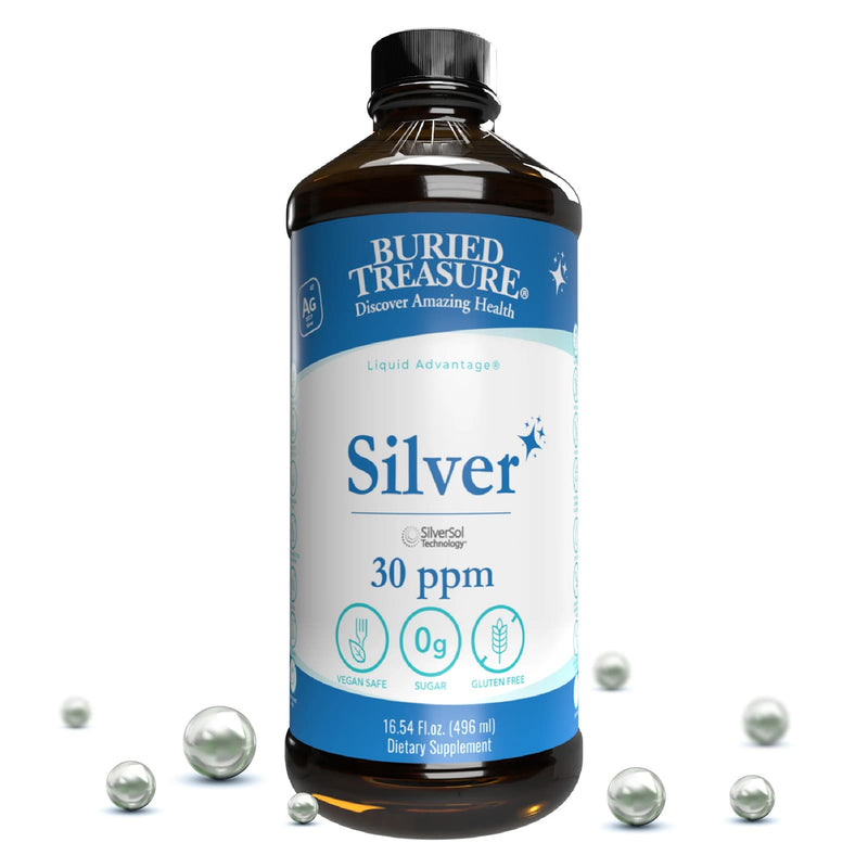 CLEARANCE! Buried Treasure Silver 30ppm, 16.54 fl oz, 96 servings, BEST BY 11/2025 - DailyVita