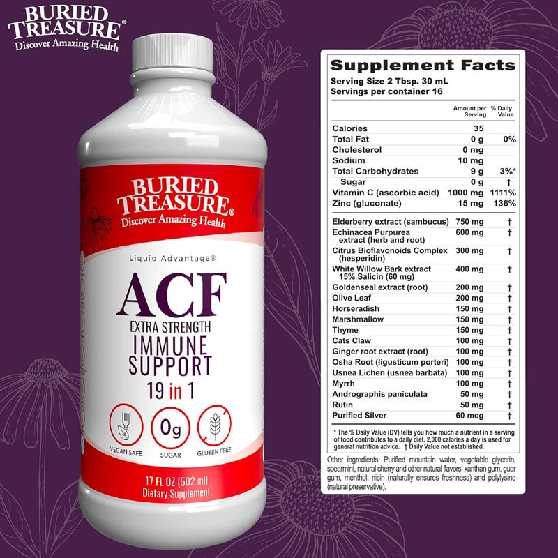 CLEARANCE! Buried Treasure Extra Strength ACF Liquid Nutrients 16.54 fl oz (493 ml), BEST BY 01/2026 - DailyVita
