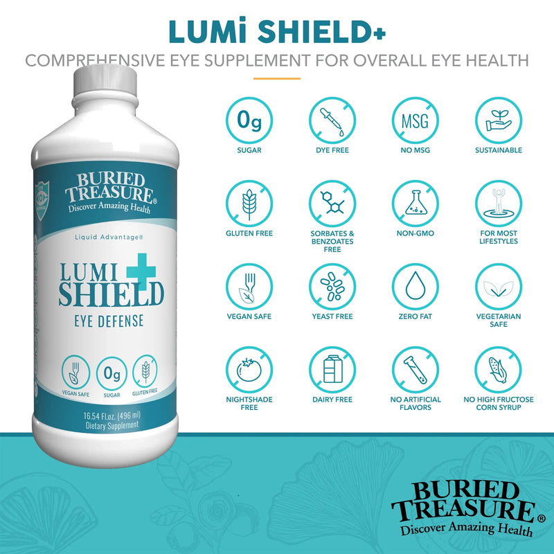 CLEARANCE! Buried Treasure Lumi Shield Plus Eye Health Vitamin Formula 16.54 oz - 16 servings, BEST BY 12/2025 - DailyVita
