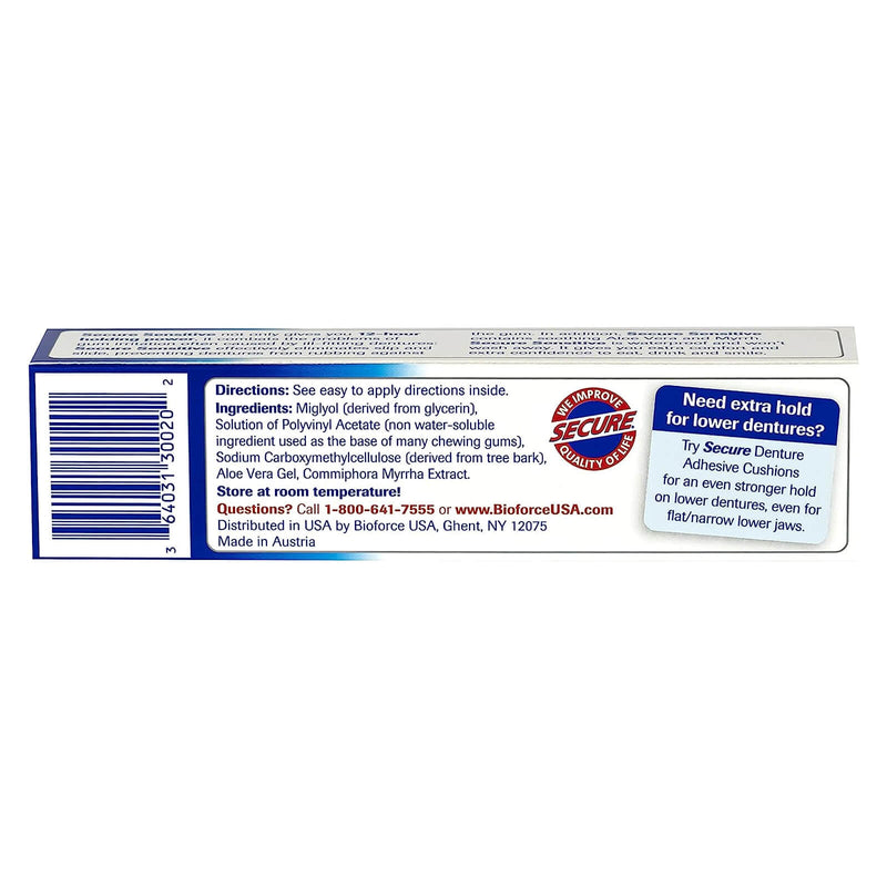 CLEARANCE! Secure Denture Adhesive Sensitive 1.4oz, Outer Box Missing or Damaged - DailyVita