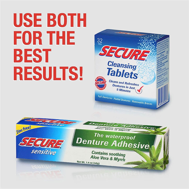 CLEARANCE! Secure Denture Adhesive Sensitive 1.4oz, Outer Box Missing or Damaged - DailyVita