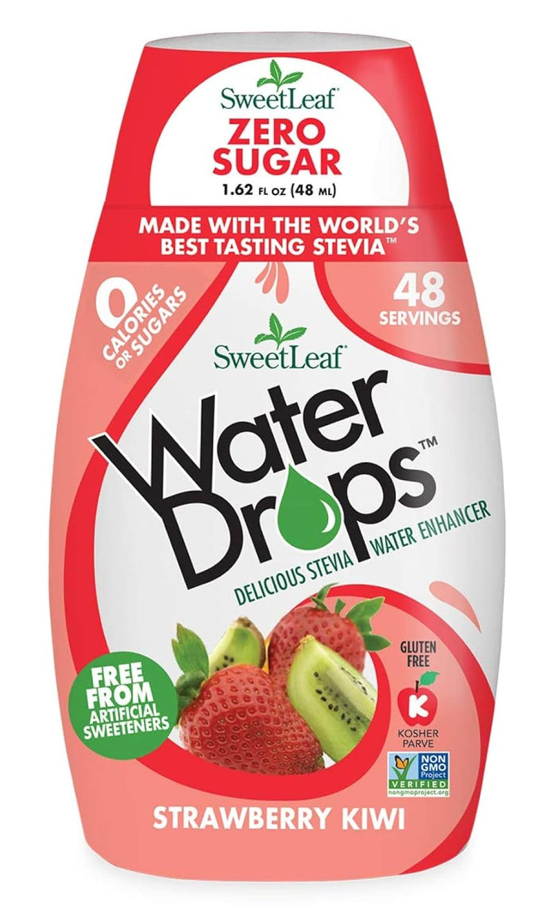 SweetLeaf Water Drops, Strawberry Kiwi –  Stevia & Monk Fruit Sweetener Water Flavoring, 1.62 oz