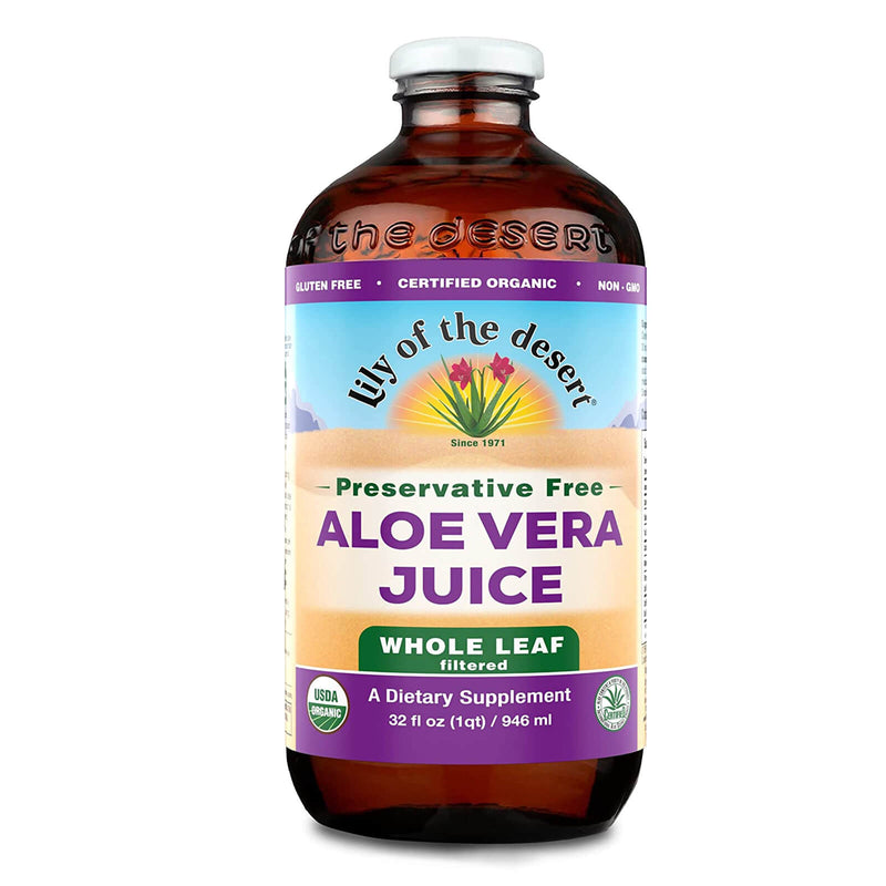 CLEARANCE! Lily of the Desert Organic Aloe Vera Juice Whole Leaf 32 fl oz, BEST BY 02/2026 - DailyVita