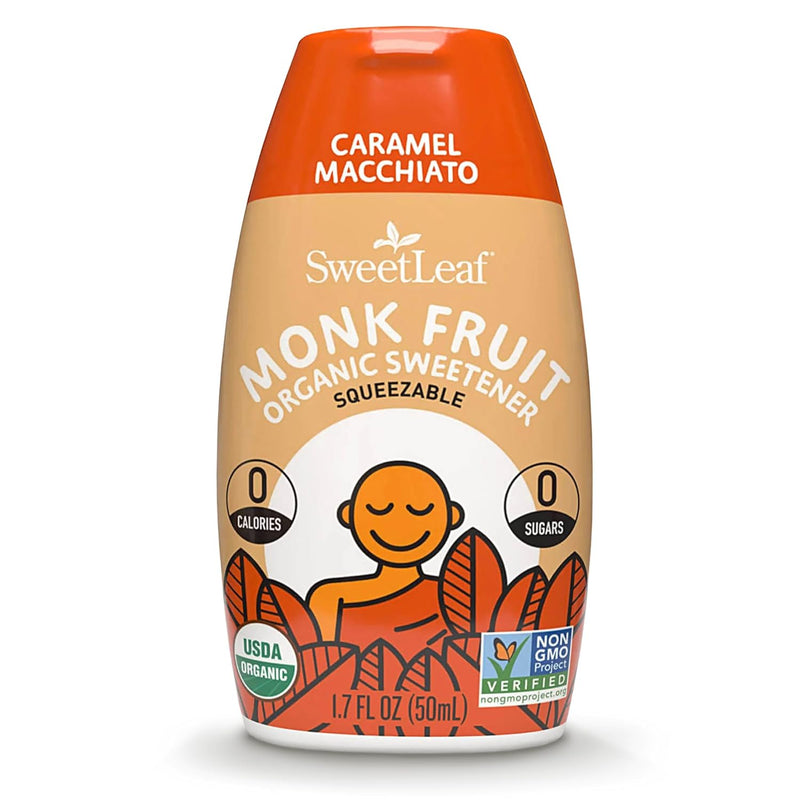 CLEARANCE! SweetLeaf Organic Monk Fruit Liquid, Caramel Macchiato, 1.7 Fl Oz, BEST BY 03/2024