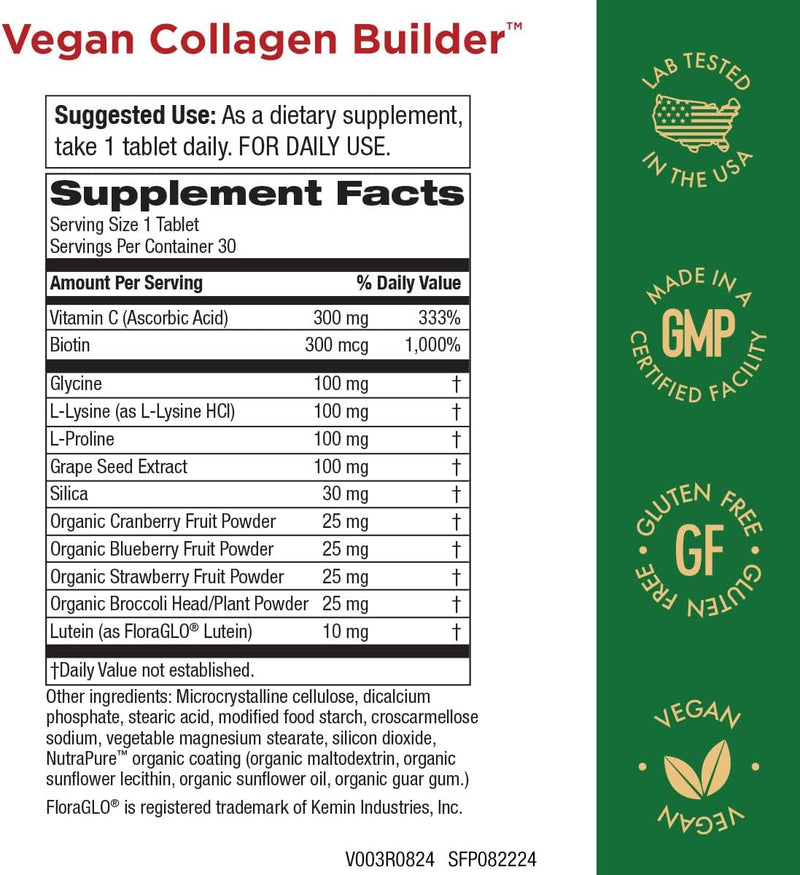 PURITY Vegan Collagen Builder - 30 Tablets