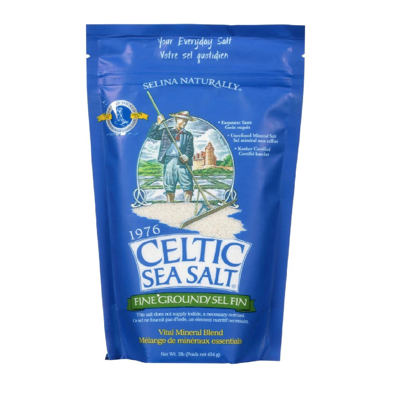 Celtic Sea Salt Fine Ground 1 lb resealable Bags - DailyVita
