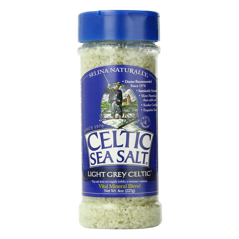 Celtic Sea Salt Light Grey 8 oz Plastic Shaker - DailyVita