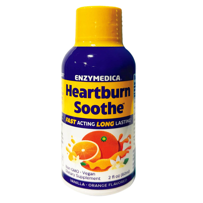 CLEARANCE! Enzymedica Heartburn Soothe Shots, Vanilla-Orange Flavored - 2 fl. oz, BEST BY 02/2025