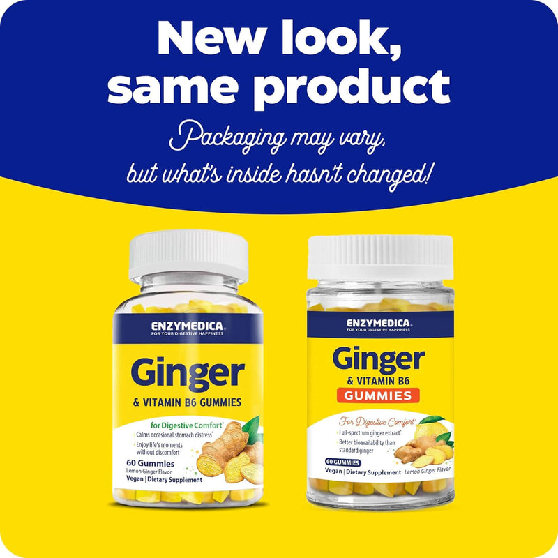 Enzymedica Ginger & vitamin B6 Gummies 60 Gummies