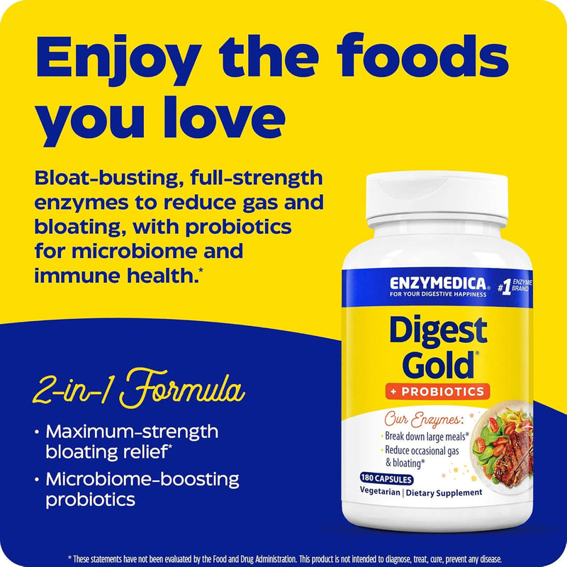 Enzymedica Digest Gold + Probiotics 180 Capsules