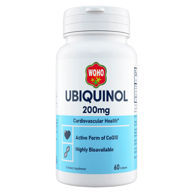 Woohoo Natural Ubiquinol Extra Strength 200 mg 60 Softgels - DailyVita