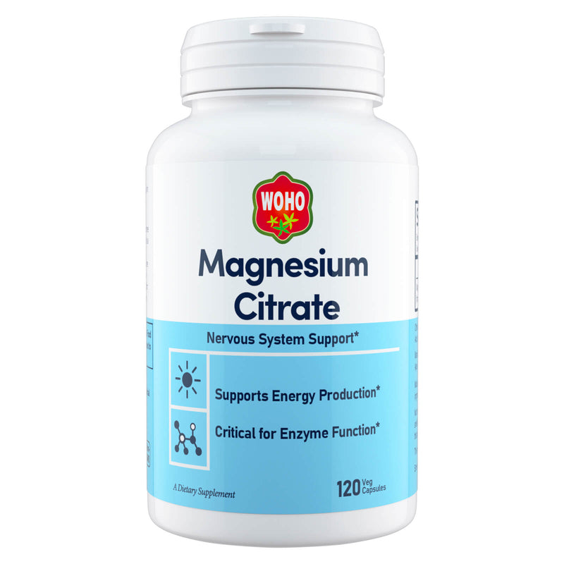 Woohoo Natural Magnesium Citrate 120 Veg Capsules - DailyVita