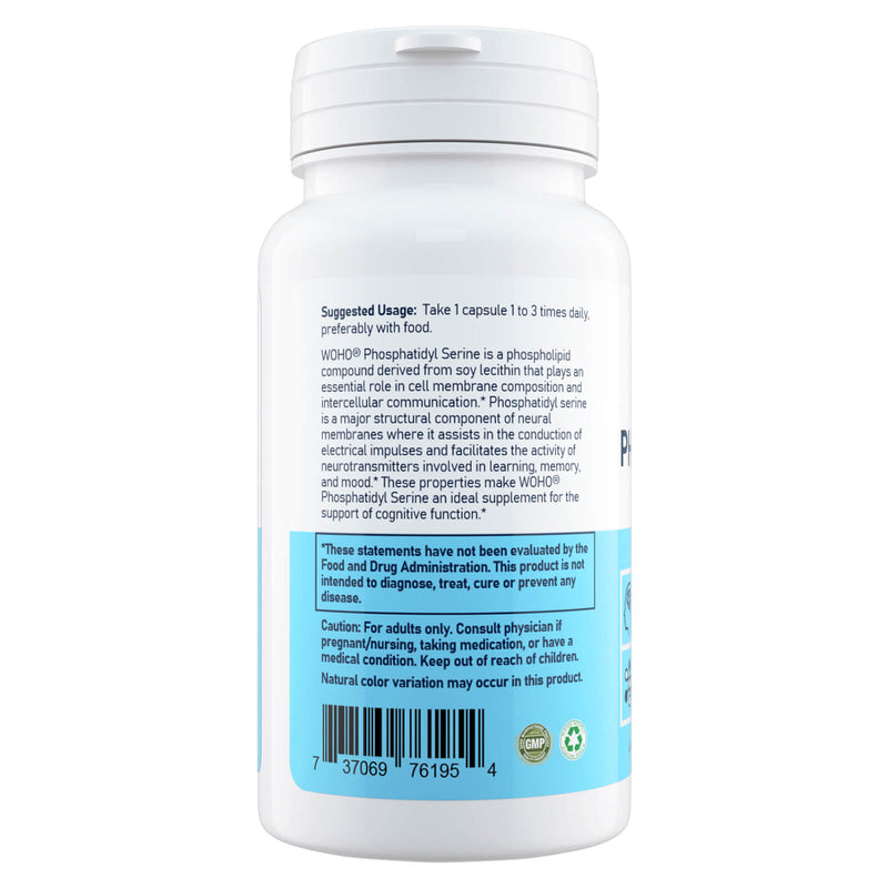 CLEARANCE! Woohoo Natural Phosphatidyl Serine 100mg 60 Veg Capsules, BEST BY 08/2024 - DailyVita