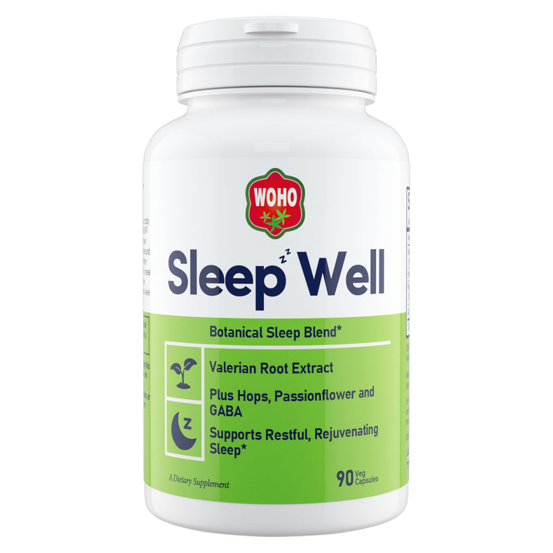 CLEARANCE! Woohoo Natural Sleep Well 90 Veg Capsules, BEST BY 10/2024