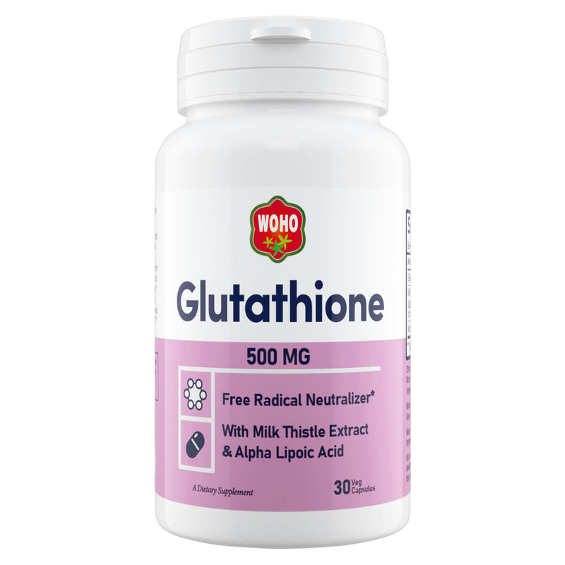 Woohoo Natural Glutathione 500mg 30 Veg Capsules - DailyVita