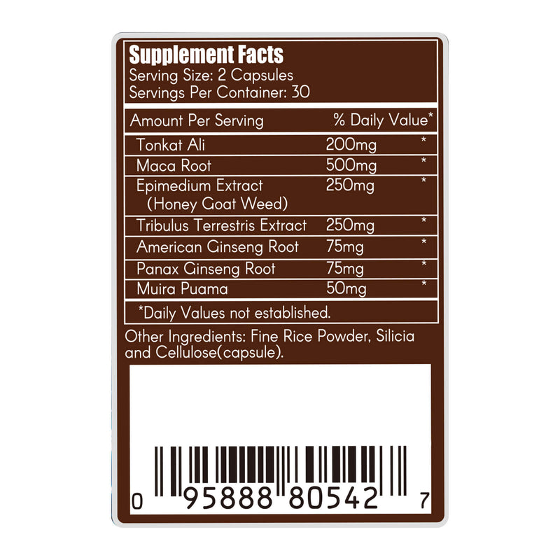 CLEARANCE! Woohoo Natural Testo Rx-7 Testosterone Booster Men's Formula 60 Capsules, BEST BY 03/2025