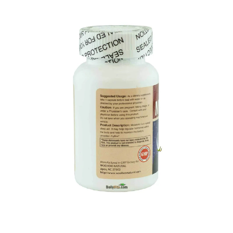 CLEARANCE! WooHoo Natural Melatonin 5 mg 120 Capsules, BEST BY 07/2024 - DailyVita