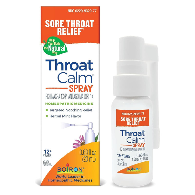 Boiron ThroatCalm Spray for Soothing Sore Throat Relief - 0.68 fl. oz (20 ml) - DailyVita