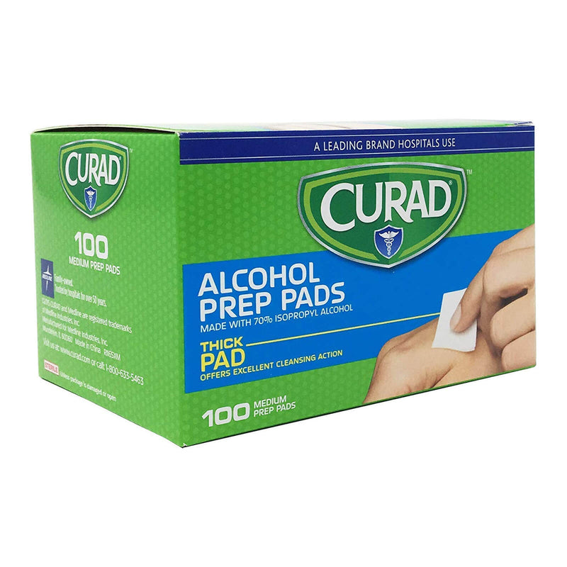 Curad Isopropyl Alcohol Prep Pads Thick Medium 100 Pads - DailyVita